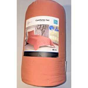 Mainstays 2-Piece Comforter Set in Terracotta Color - Twin XL